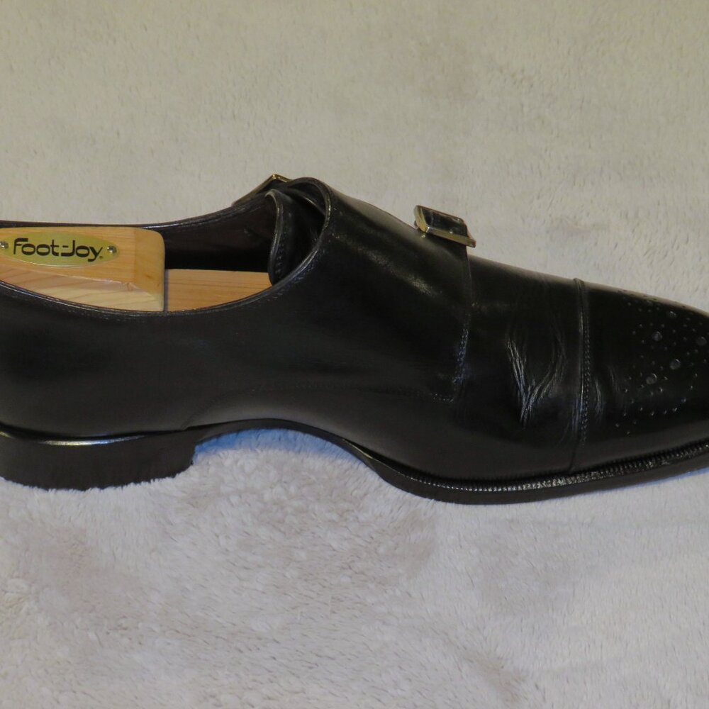 Tom Ford Black Leather Medallion Single Monk Strap Loafers 10 T - Picture 5 of 14
